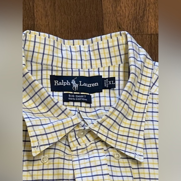 Ralph Lauren Yellow and Blue Plaid Casual Shirt - Picture 5 of 5